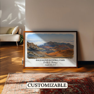 Póster Cartel del Parque Nacional Haleakalā Hawaii, Acuar