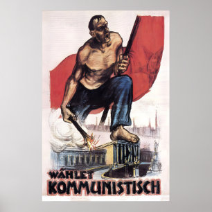 Póster Cartel del Partido Comunista Alemán, República de 
