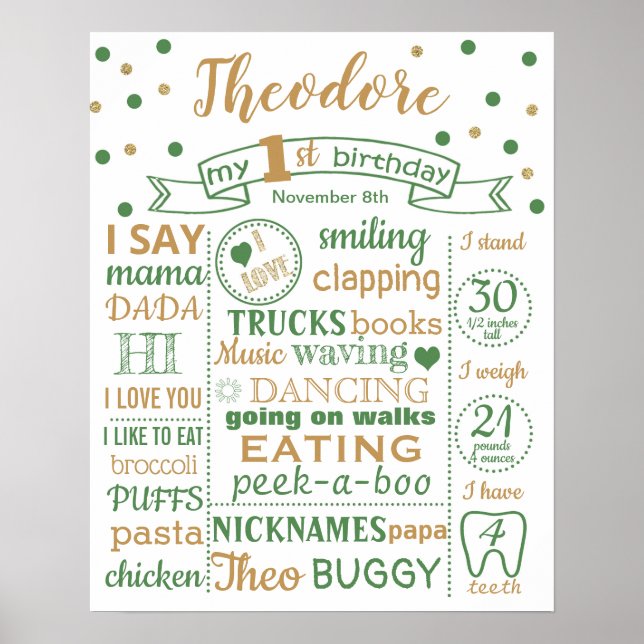 Póster Cartel del poster del partido por el primer cumple (Frente)