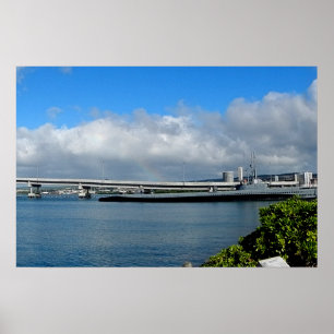 Póster Cartel del Puente de la Isla, Pearl Harbor, Hawái