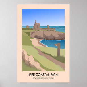 Póster Cartel del Sendero Costero de Fife en los Grandes 
