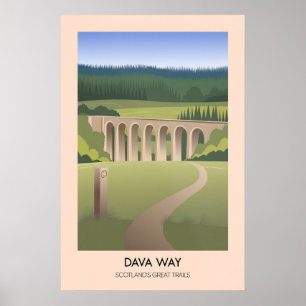Póster Cartel del Sendero Dava Way de los Grandes Sendero