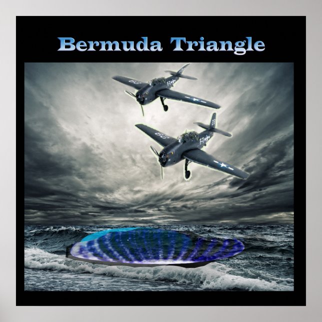 Póster cartel del triángulo de las Bermudas (Frente)