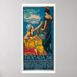 Póster Cartel del Viaje del Festival Granada de 1921