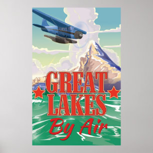 Póster Cartel del viaje del vintage de Great Lakes