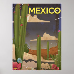 Póster Cartel del viaje del vintage de México
