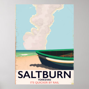 Póster Cartel del viaje del vintage de Saltburn - de