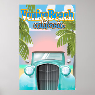 Póster Cartel del vintage de California de la playa de
