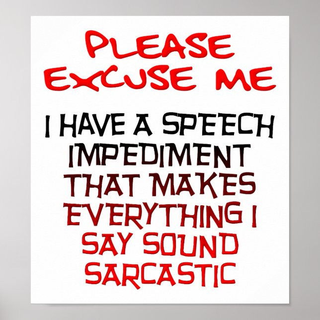 Póster Cartel Divertido con Obstáculo Sarcástico (Frente)
