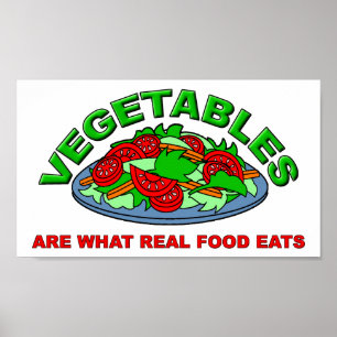 Póster Cartel Divertido de Comida Real