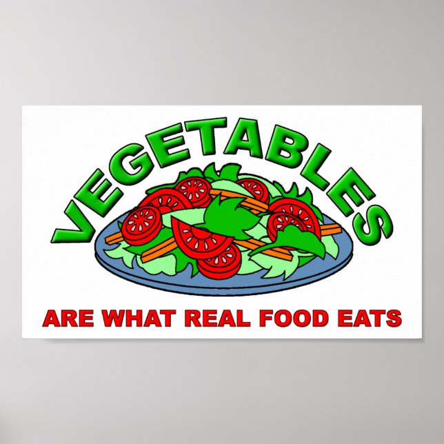 Póster Cartel Divertido de Comida Real (Frente)