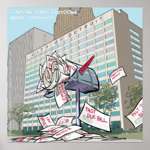 Póster Cartel Divertido de Detroit Recibió Correo