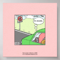 Cartel Divertido de Dibujos Animados de Zona Sin C