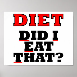 PÓSTER CARTEL DIVERTIDO DE DIETA