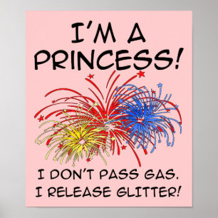 Póster Cartel divertido de la princesa liberación brillo