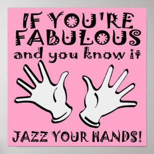 Póster Cartel Divertido de Manos de Jazz Fabulosas