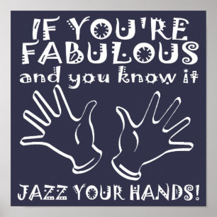 Póster Cartel divertido de manos de jazz fabulosas