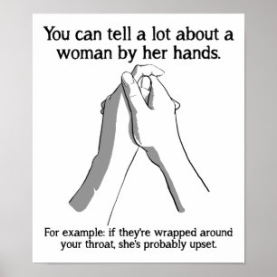 Póster Cartel Divertido de Manos de Mujer