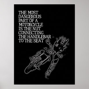 Póster Cartel Divertido de Motocross Loco de Bicicleta de