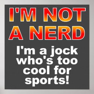 Póster Cartel divertido de nerd atleta