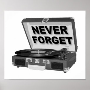 Póster Cartel Divertido de Never Forget Records