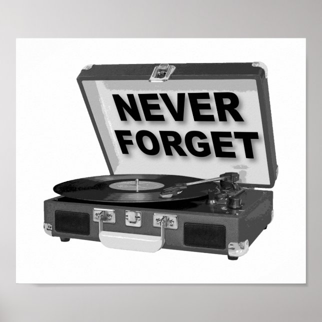 Póster Cartel Divertido de Never Forget Records (Frente)
