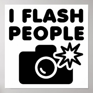 Póster Cartel Divertido de Personas con Flash
