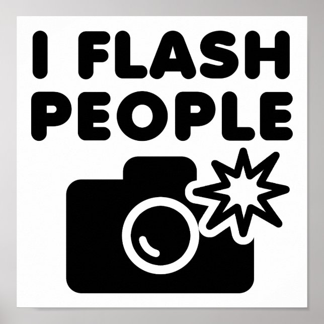 Póster Cartel Divertido de Personas con Flash (Frente)