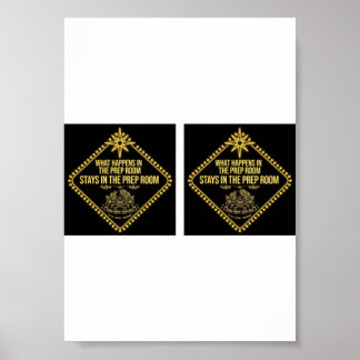 Póster Cartel Divertido de Sala de Preparación de Vegas