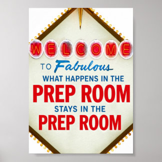 Póster Cartel Divertido de Sala de Preparación de Vegas