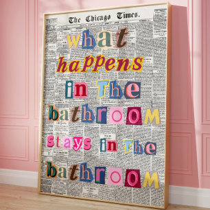 Póster Cartel divertido de tipografía de periódico retro