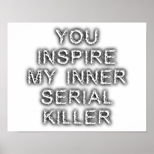 Póster Cartel Divertido del Asesino Serial Interno