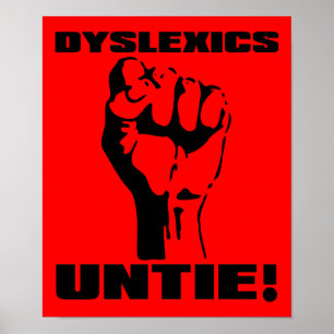 Póster Cartel Divertido Desatan Disléxicos