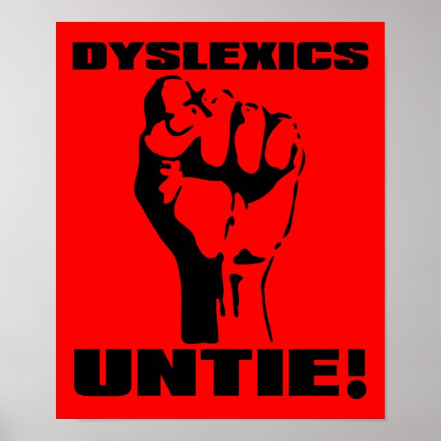 Póster Cartel Divertido Desatan Disléxicos (Frente)