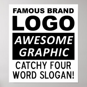 Póster Cartel Divertido Eslogan Logo