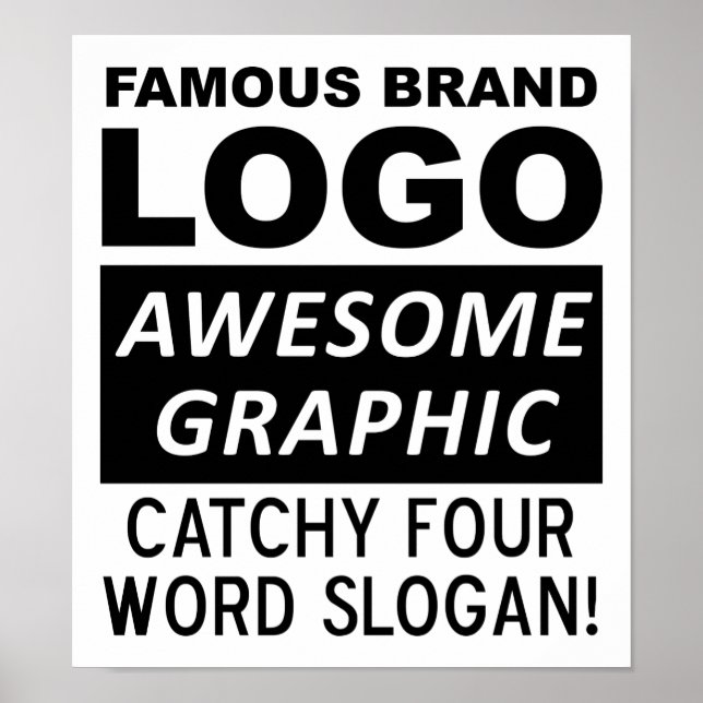 Póster Cartel Divertido Eslogan Logo (Frente)