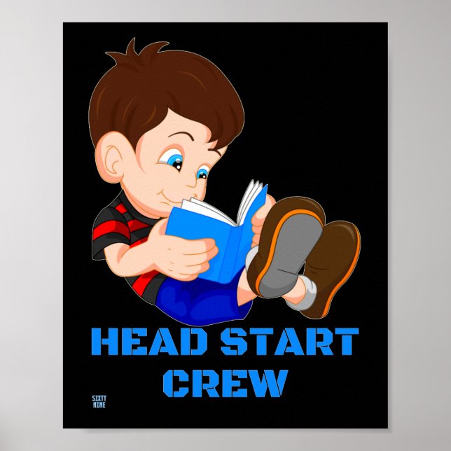 Póster cartel divertido  "HEAD START CREW" (Frente)