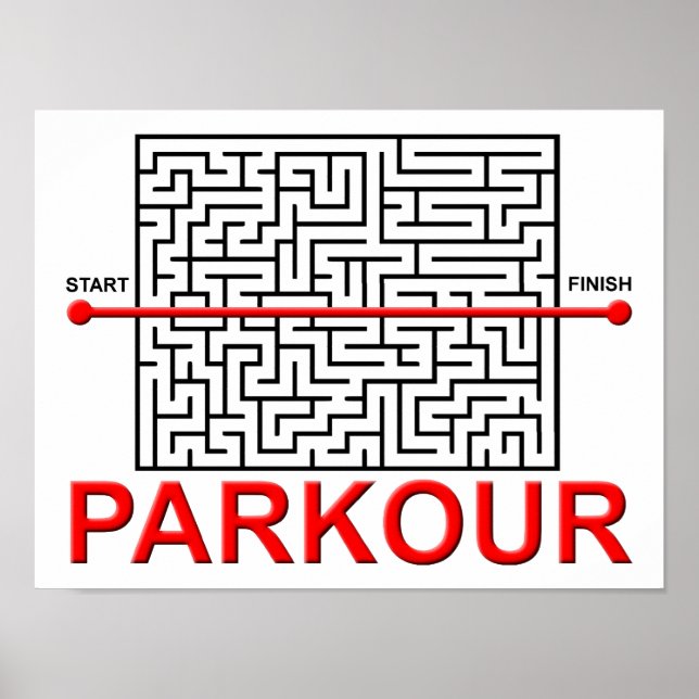 Póster Cartel Divertido Laberinto de Parkour (Frente)