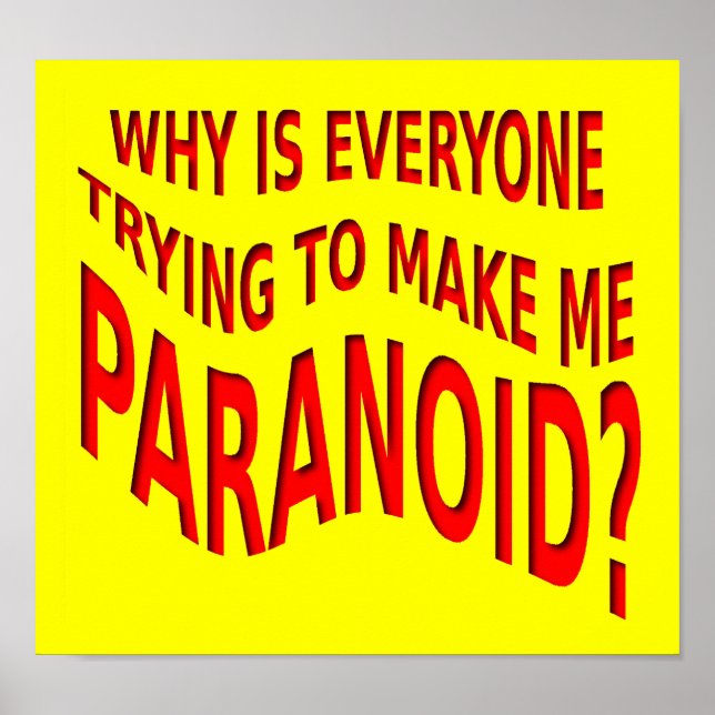 Póster Cartel divertido paranoico (Frente)