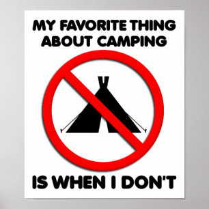 Póster Cartel Divertido Prohibido Acampar