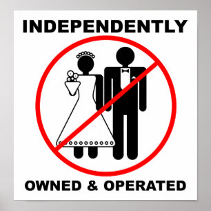 Póster Cartel Divertido Propiedad y Operado
