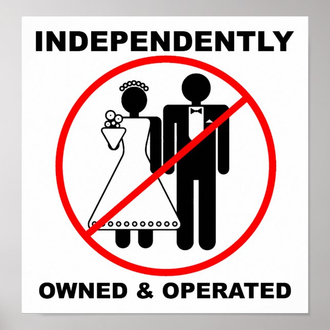 Póster Cartel Divertido Propiedad y Operado (Frente)