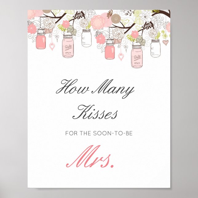 Póster Cartel Editable de Adivina Cuántos Besos para la P (Frente)