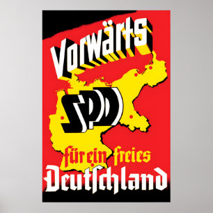Póster Cartel electoral alemán de 1949 Adelante SPD - Por