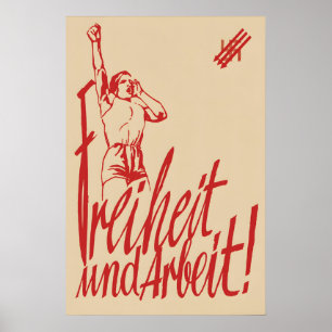 Póster Cartel electoral anti-nazi del SPD 1932 Libertad y