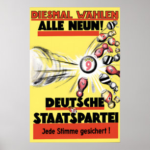 Póster Cartel electoral de la República de Weimar de 1930