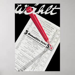 Póster Cartel electoral del Partido Comunista Alemán, Wei