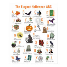 Cartel Elegante de ABC de Halloween | Estilo Vinta