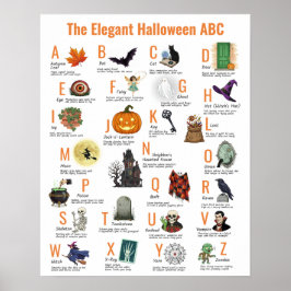 Póster Cartel Elegante de ABC de Halloween | Estilo Vinta