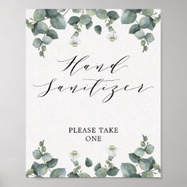 Póster Cartel elegante de desinfectante de manos de eucal